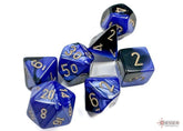 CHESSEX - Dados Poliédricos Gemini Black-Blue/Gold - Gamesmart